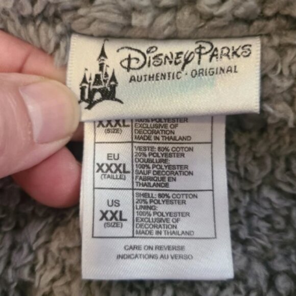 Disney Parks Mickey Mouse Blue Striped Fur Lined Full Zip Hoodie Size XXL - Picture 5 of 9